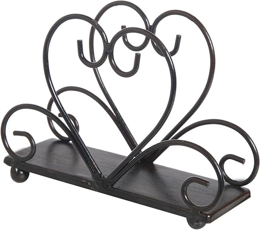 Metal Table Napkin Holder Freestanding Tissue Dispenser (Black)