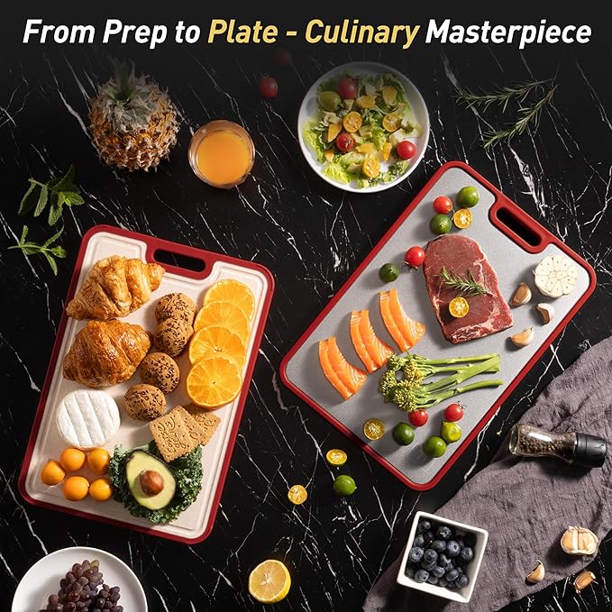2 in 1 Pure Titanium Cutting Boards for Kitchen Chopping Board with Handle Large Big Small Kitchen Meat Butcher Block Not Stainless Steel Wood Bamboo Glass Rubber Plastic Silicone Acrylic Teak Sink