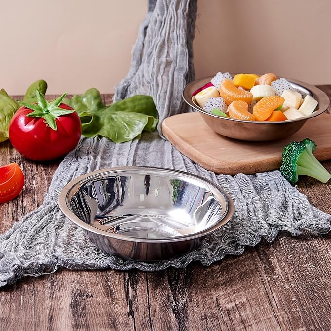 Tioncy 30 Pack Small Stainless Steel Mixing Bowls, 6.3 Inch Wide Nesting Prep Bowls Set with Flat Base for Sauces Serving Soup Snack Salad, 3/4 Quart Meal Cooking Baking, Reusable and Dishwasher Safe