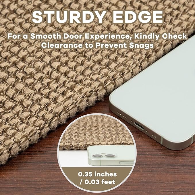 EARTHALL Runner Rug 3x16 Ft Washable Runners for Hallways Extra Long Woven Non Slip Entryway Runner Braided Kitchen Runner Indoor Outdoor Carpet Runners for Hotels, Hall, Stair, Orange/Tan/Brown