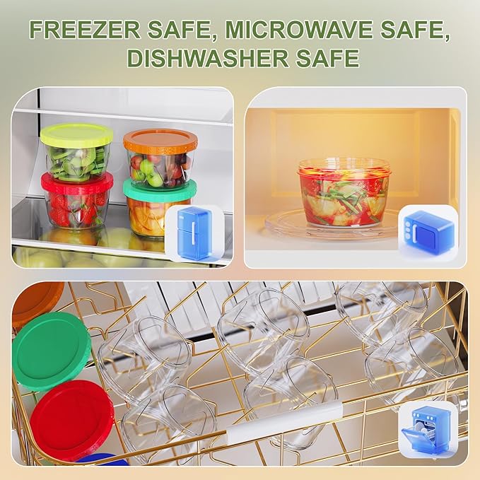 Reusable Freezer Storage Containers [UNIQUE INNOVATIVE DESIGN] 6 Pack-17 Oz Arrow Indicates Easy Opening and Closing of Lid Microwave and Dishwasher Safe,Soup Containers for Oats/Salad