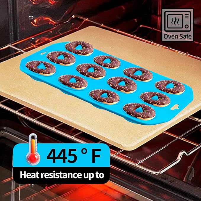 Cupidove Silicone Donut Pan, Bite Size Silicone Donut Molds for baking, Mini Donut Mold Heat Resistant, Mini Baking Mold for baking delicious donuts, Non-stick Bottom, Easy to Clean