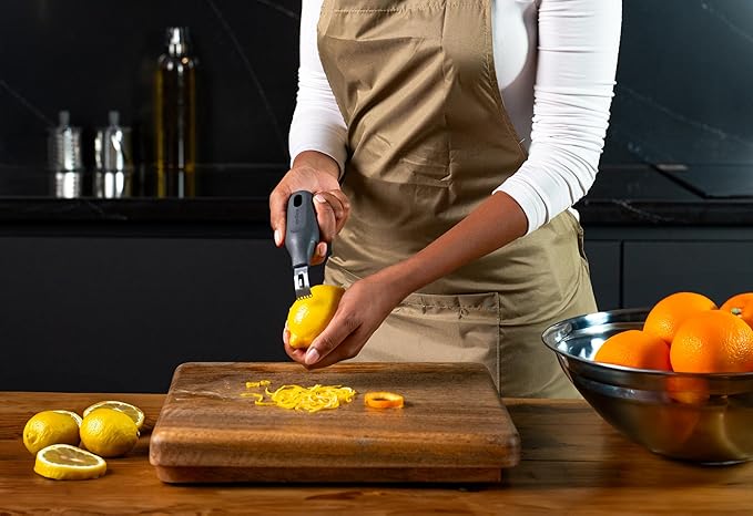 Zyliss 2 in 1 Zester, Citrus Grater/Zester with Coarse and Fine Zests, Sustainable Wheat Straw Handle/Stainless Steel, Dishwasher Safe