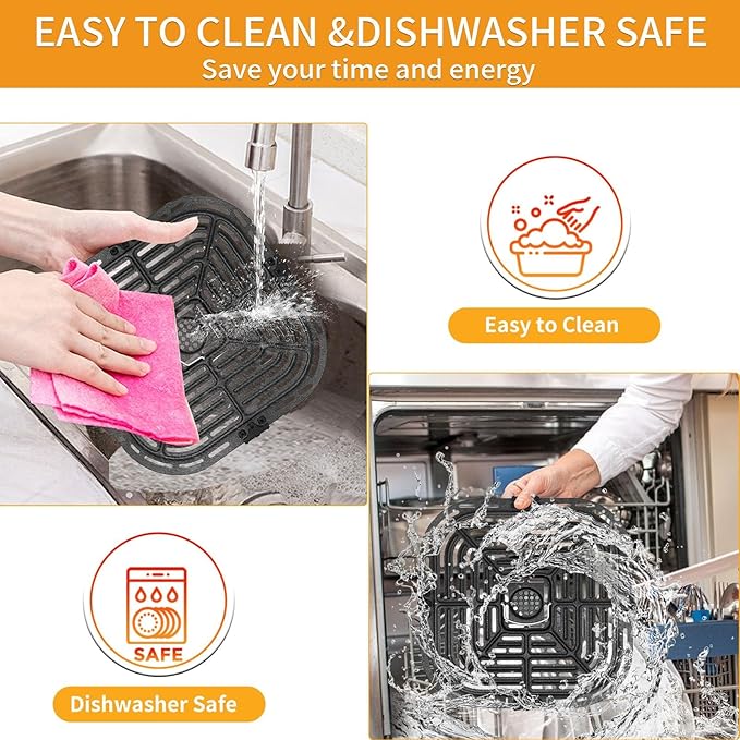 GXF Air Fryer Accessories for Instant Vortex Plus 6QT Clear Cook Air Fryer Instant Vortex Plus 6QT Air Fryer air fryer accessories Non-Stick replacement Parts Grill Pan Plate Rack Tray Crisper Plate