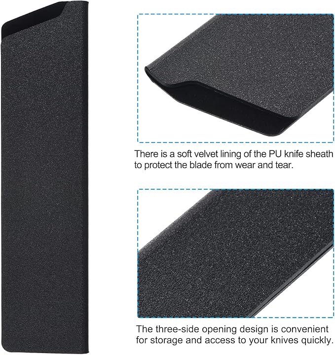PATIKIL ABS Knife Cover Sleeves for 8" Chef Knife, 2 Pack Knives Edge Guard Blade Protector Universal Knife Sheath for Home Kitchen, Black