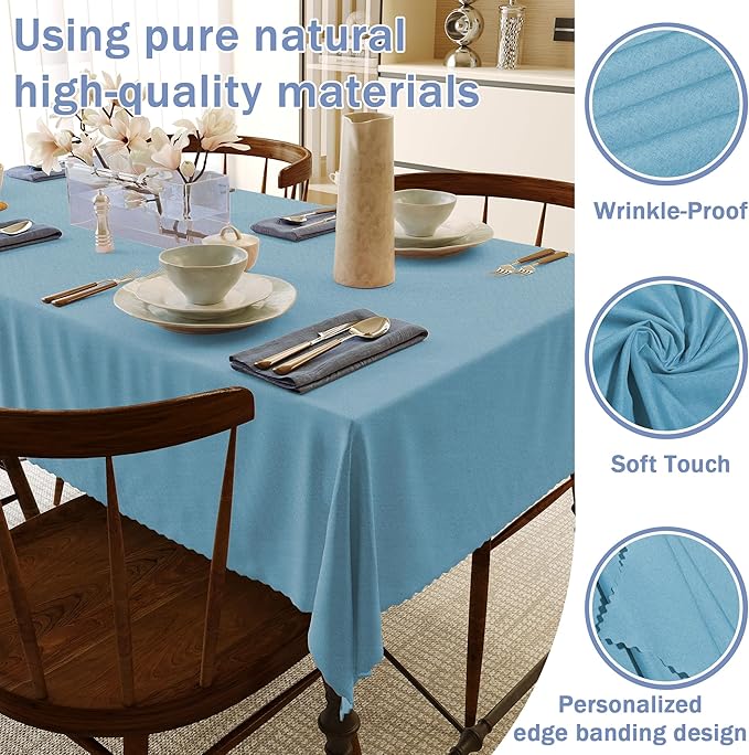 HX&OD Rectangular Tablecloth Cationic Fabric Waterproof Stain Resistant Wrinkle-Resistant for Home/Decoration/Party/Buffet/Wedding/Dining Room/Camping