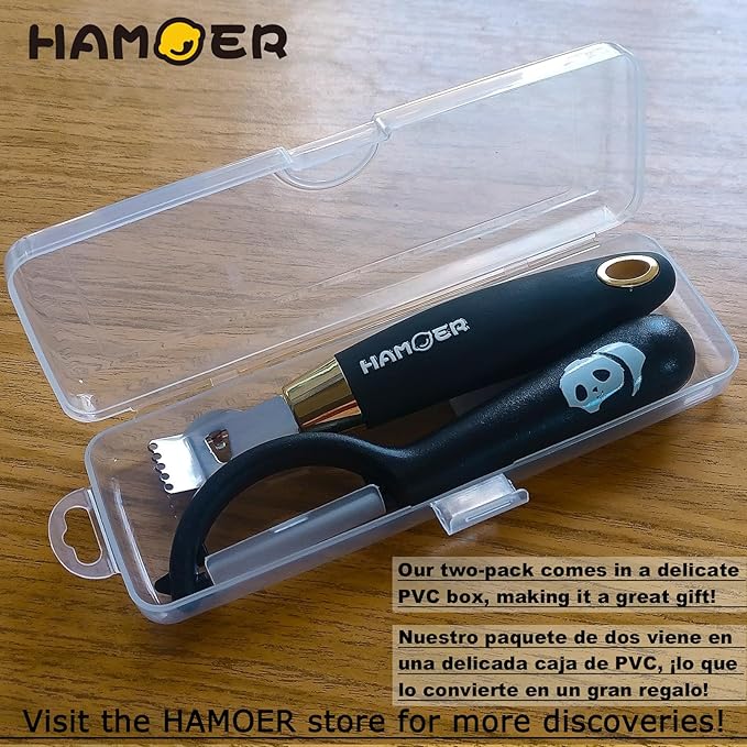 Lemon Zester Tool with Channel Knife Citrus Twist Making Tool Ergonomic Curved Handle Gold-Black