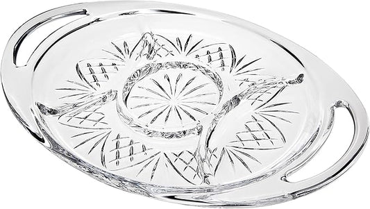Godinger Dublin Serving Tray, Serving Platter, Appetizer Platter, Pastry Tray with Handles 16X10