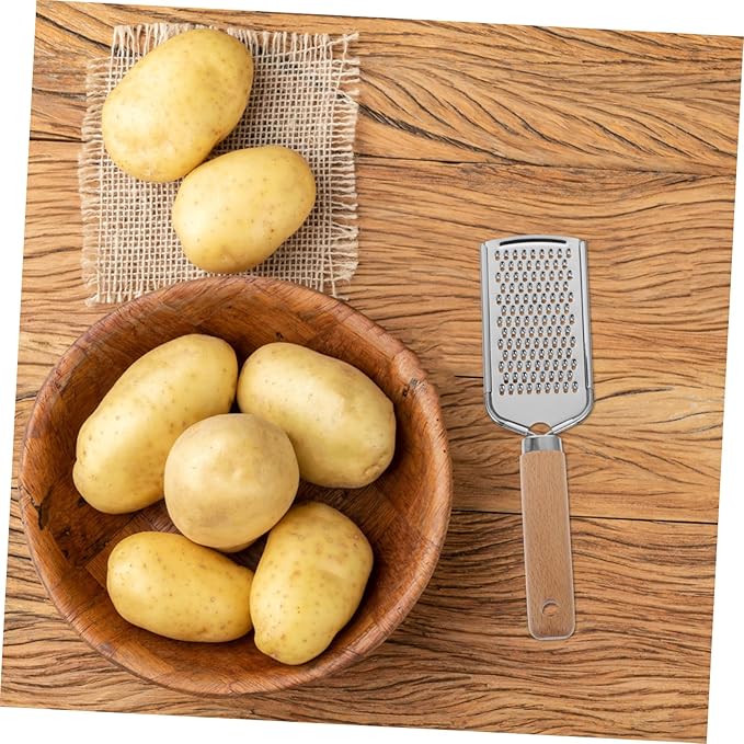 1Pc Stainless Steel Plane Grater Zester with Wood Handle Versatile Kitchen Gadget for Fruits Vegetables Easy to Clean Non Slip Grip for Cheese Lemon Garlic and More