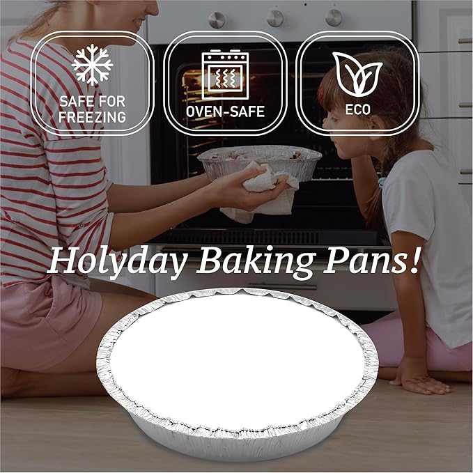 Spare Essentials (55 Pack) 7" Round Foil Pans with Lids - Small Aluminum Pans - Freezer & Oven Safe Round Aluminum Pans with Lids - Takeout Containers for Baking, Roasting, Air Fryer Food Storage