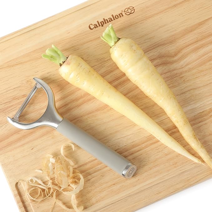 Calphalon Edge Stainless Steel Y Vegetable Peeler w/Thermoplastic Rubber Handle - Taupe