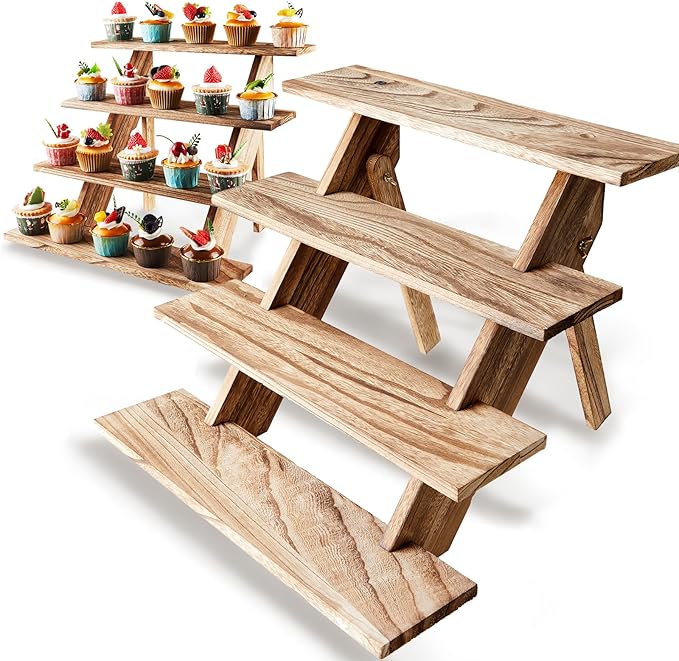 Wooden Cupcake Stand 4 Tier Wood Cupcake Stands Cupcake Holder Rustic Wood Cupcake Stand Wooden Display Stand