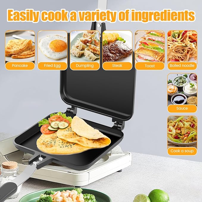 Stovetop Toasted Sandwich Maker, Aluminum Sandwich Maker Press Camping for Gas Stove, Stovetop Sandwich Maker & Panini Press for Home Kitchen Breakfast Camping