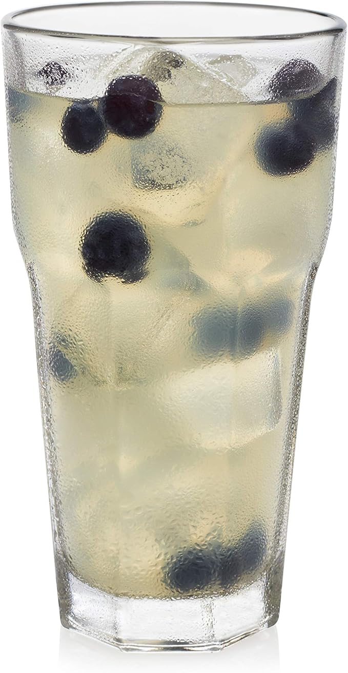 Libbey Gibraltar 16 oz Glass Tumbler, Iconic Heavy Base Glass Drinking Glasses Set of 12, Dishwasher Safe Drinkware Set of 12