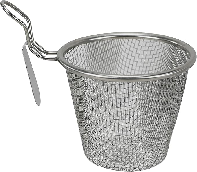 EIKS 2 Pack Stainless Steel Mesh Basket Strainer for Hotpot Rinsing Straining Cooking, Serving as Home Kitchen Food Strainer