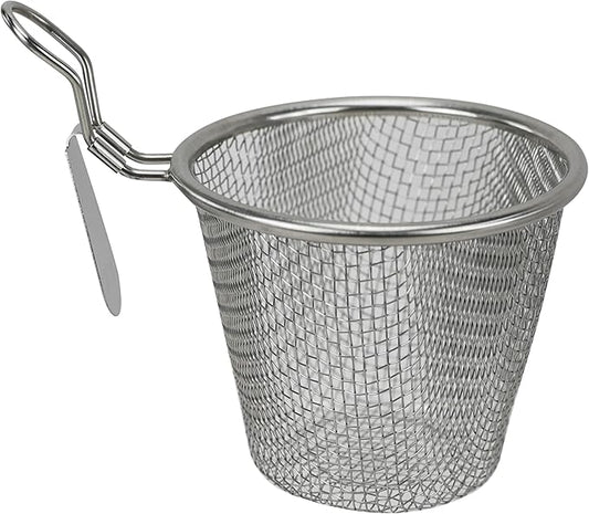 EIKS 2 Pack Stainless Steel Mesh Basket Strainer for Hotpot Rinsing Straining Cooking, Serving as Home Kitchen Food Strainer