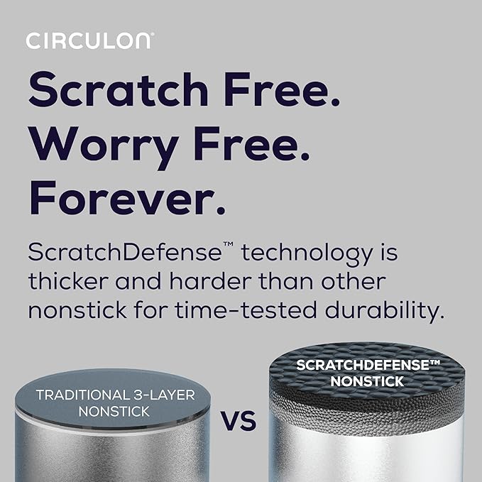 Circulon C1 Series Clad Stainless Steel with ScratchDefense Technology Cookware Nonstick Induction Stockpot with Lid, Metal Utensil Safe, 8 Quart - Polished Stainless Steel