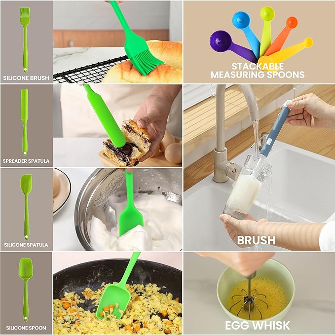 LISI 6 Pack Mixing Bowl Set with Lids, Plastic Bowls for Kitchen, Nesting Salad & Meal Prep Bowls, BPA-Free, Large Storage Bowl with Airtight Lids