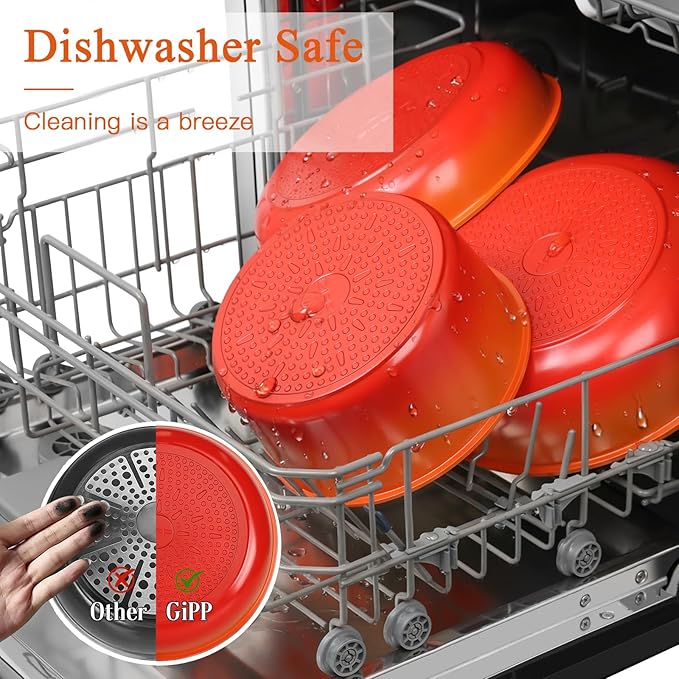 GiPP 5PCS Pots and Pans Set Non Stick, Nonstick Cookware Set Detachable Handle,Ceramic Pots for Cooking Non Stick with Removable Handle, RV Cookware Set, Orange Gradien