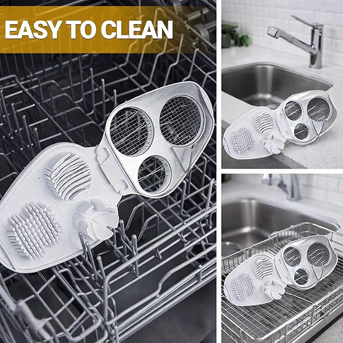 3 in 1 Egg Slicer for Hard Boiled Eggs – 3 Slice Modes Egg Cutter, Heavy Duty, Stainless Steel Dicer – Kitchen Chopper Tool for Strawberry, Mushroom, Grape, Cherry Tomato