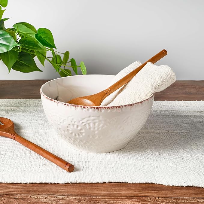 Pfaltzgraff Chateau Cream Serving Bowl, 9-Inch, cream, white, 4 quarts