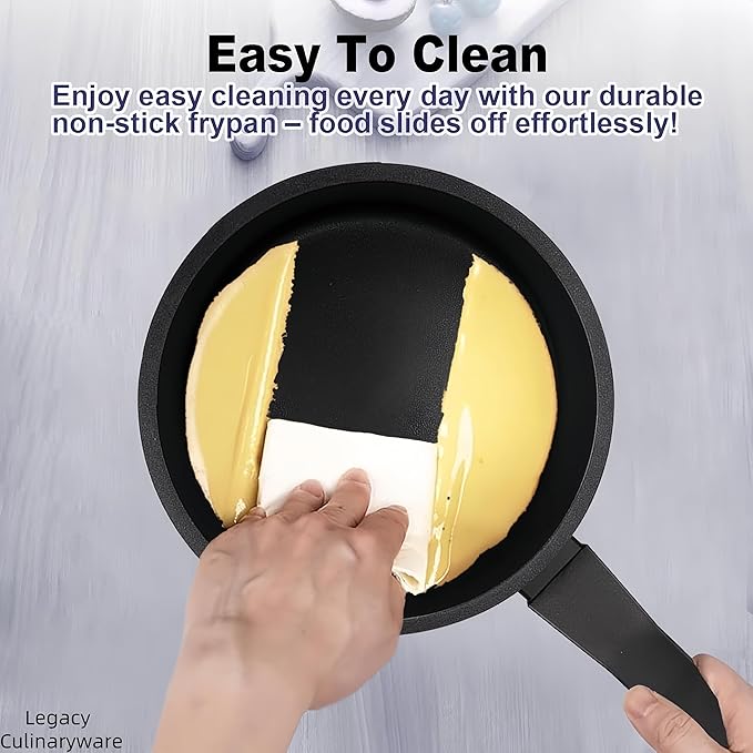 Legacy Culinaryware Nonstick Sauce Pan with Lid,1.5QT small pot, PFOA Free,Kitchen Pots Induction Pot,Black