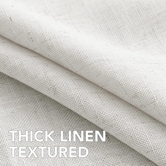 H.VERSAILTEX Linen Table Cloths Round 60 Inch Premium Tablecloth Spill-Proof Waterproof Table Cover for Dining Buffet Feature Extra Soft and Thick Fabric Wrinkle Free, White