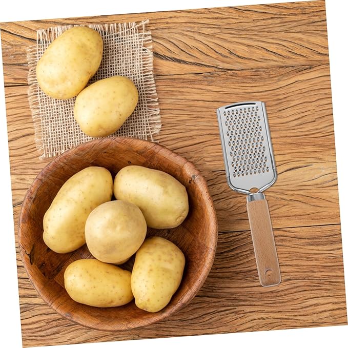 Stainless Steel Plane Grater Zester Wood Handle for Fruit and Vegetable Easy to Use Kitchen Gadget for Potatoes Carrots