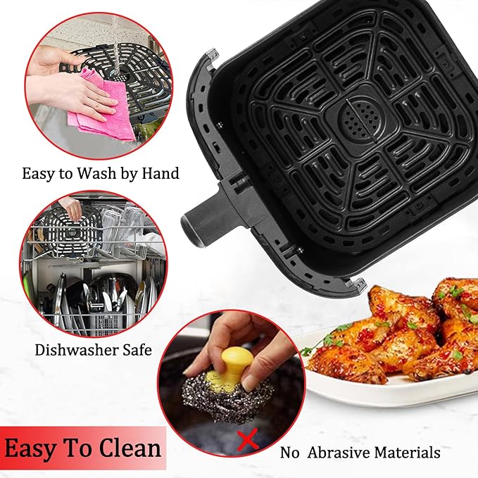 Nvkwca 6QT Air Fryer Grill Pan for Instants Pot Vortex Plus 6QT XL Air Fryer, Updated Air Fryer Grill Crisper Plate Rack Tray Insert Grate Grid Shelf for 6QT Instants Air Fryers, Dishwasher Safe