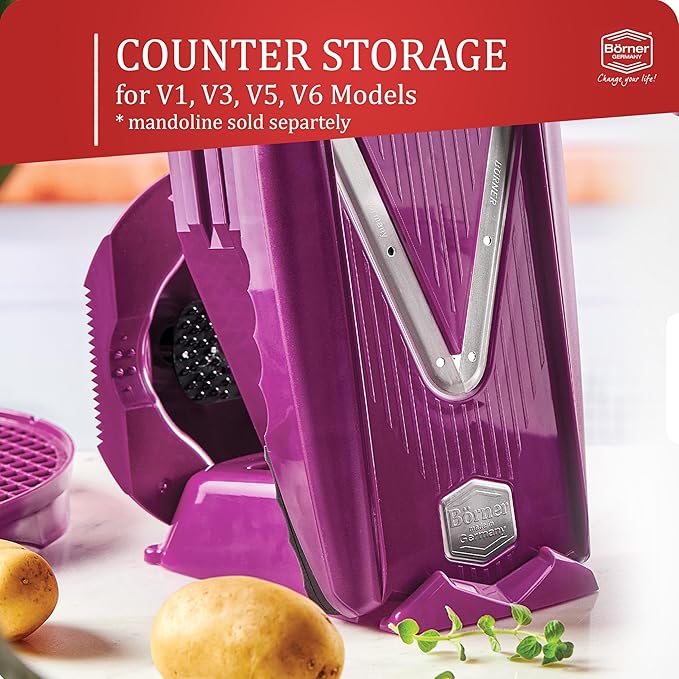 Borner by Reston Lloyd Mandoline Docking Station for Upright Storage, Purple