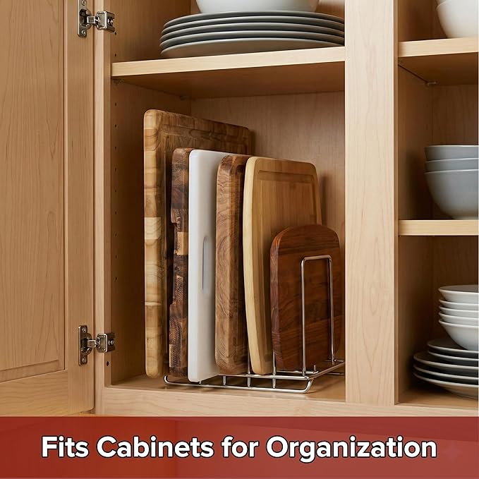 Thirteen Chefs Stainless Steel Cutting Board Rack - Holds 6 Boards up to 3/4" Wide - NSF Approved for Commercial Kitchens