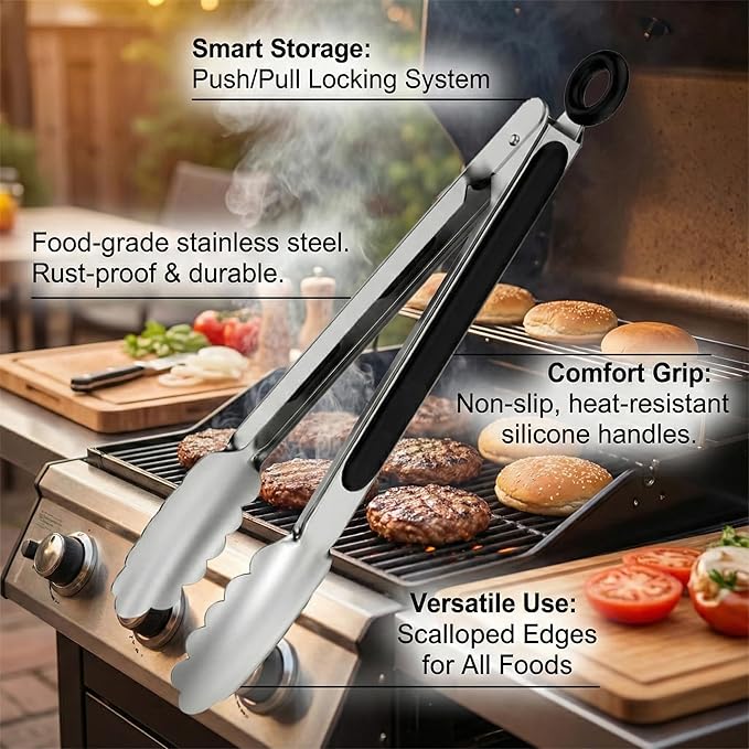 Smash Burger Press Kit - 12pc Stainless Steel Griddle Accessories Set with Scraper, Squeeze Bottle, Wide Spatula, 100 Patty Papers - Professional BBQ Tools for Blackstone Flat Top Grill & Camping