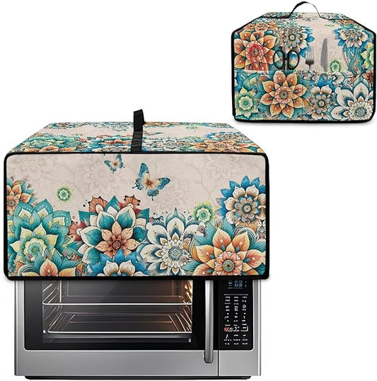 Doojoayie Small Appliance Cover 4 Slice Toaster Dust Protection Cover 18.5"x14.5"x 9" Bread Machine Protector Floral Print Gift for Mother, Wife, Women Cook