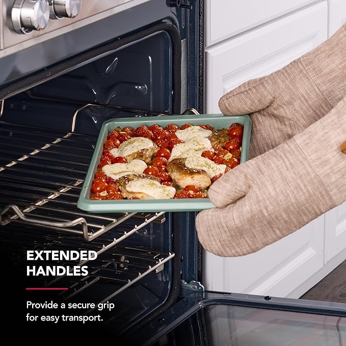 KitchenAid Nonstick Swiss Engineered Aluminized Steel Baking Sheet, Dishwasher Safe, 9 x 13 Inch, Cardamom
