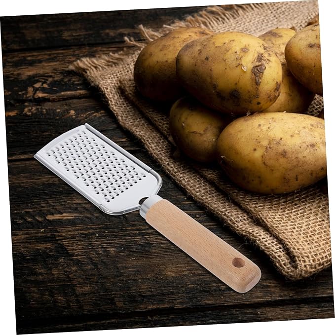 1Pc Stainless Steel Plane Grater Zester with Non Slip Wood Handle Kitchen Gadget for Fruits and Vegetables Easy to Clean for Home Restaurant and Hotel Use