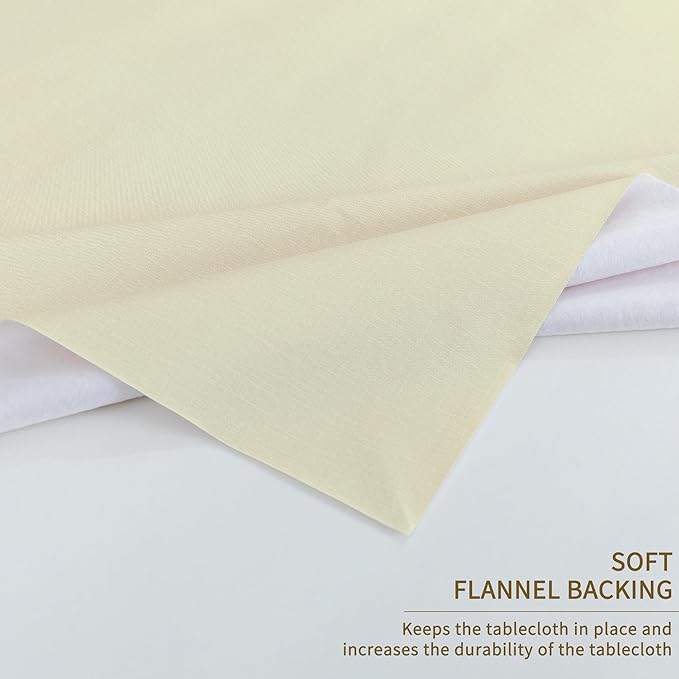 Rectangle Table Cloth,100% Waterproof Tablecloth Oil Proof Spill Proof Vinyl Table Cloth, Wipe Clean Plastic Table Cover for Dining, Camping, Indoor and Outdoor 54" x 102",Beige