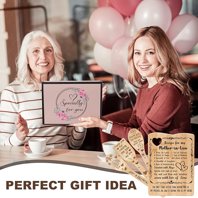YUEYUQIU Gifts for Mother in Law - Birthday Gifts for Mother in Law from Daughter in Law, Mother in Law Cutting Board Set Present, Ideal Mother's Day Christmas Gifts for Mother of the Groom