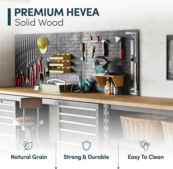 48''L x 25''W x 1.5''Th Hevea Solid Wood Butcher Block Countertop, Butcher Block Table Top for DIY Washer Dryer/Island/Kitchen Countertop (Unfinished)