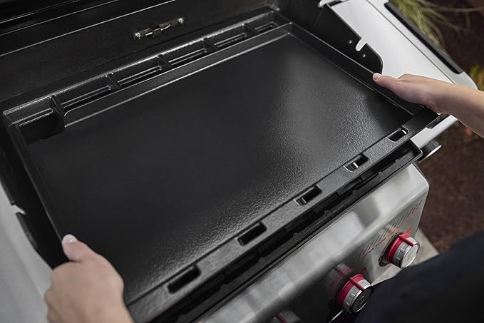 Weber Rust‑Resistant Outdoor Griddle Insert, Full‑Size – Pre-Seasoned Carbon Steel Griddle for Searwood & Large Spirit Series Gas Grills