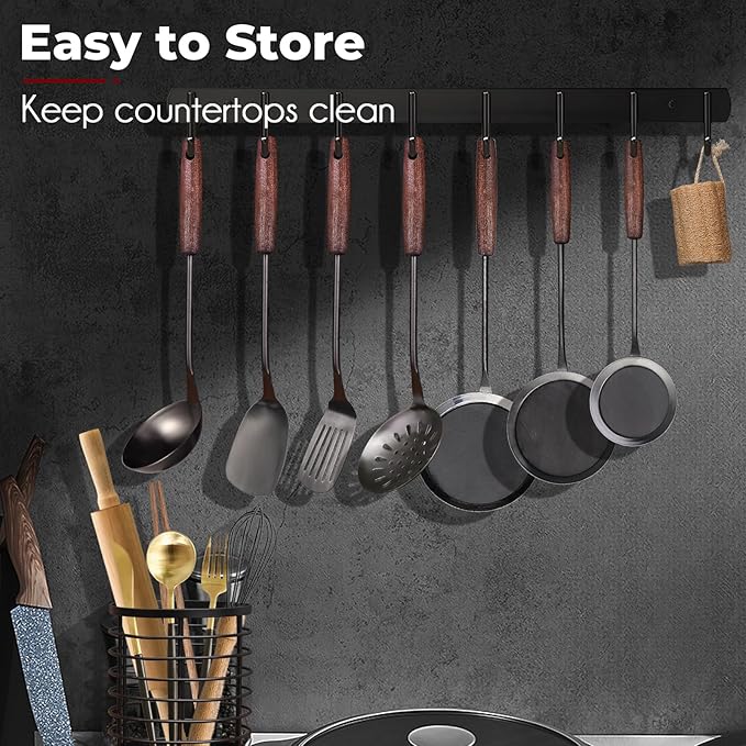 MARTE Kitchen Cooking Utensils Set with Utensil Holder, 8 Pcs Kitchen Serving Tool,18/10 Stainless Steel Cooking Spatula Set,Spatula,Soup Ladle, Skimmer Spoon,Slotted Tunner,Fine Mesh Food Strainer