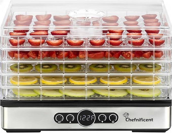Food Dehydrator DryPro 400 Machine with 5 Adjustable Trays, Rapid 4 Hour Drying, BPA Free Fruit Dryer for Jerky, Herbs, Mushrooms, Freeze Dryer Alternative for Healthy Snack