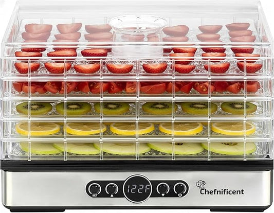 Food Dehydrator DryPro 400 Machine with 5 Adjustable Trays, Rapid 4 Hour Drying, BPA Free Fruit Dryer for Jerky, Herbs, Mushrooms, Freeze Dryer Alternative for Healthy Snack