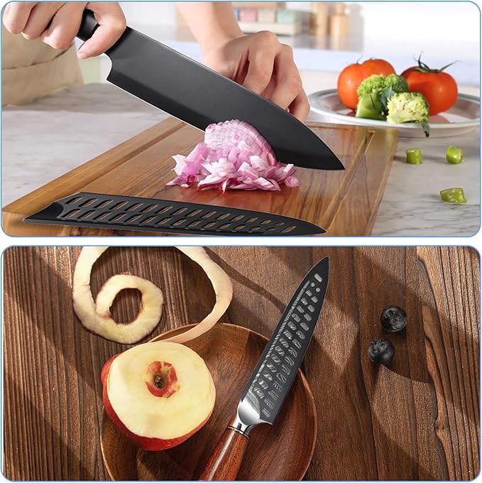 FOCMKEAS 2 Pcs Safety Knife Cover Sleeves for 8 Inch Bread Knife Sheath Blade Protector for Home Kitchen PP Universal Knife Sheath for Knife Protection Black