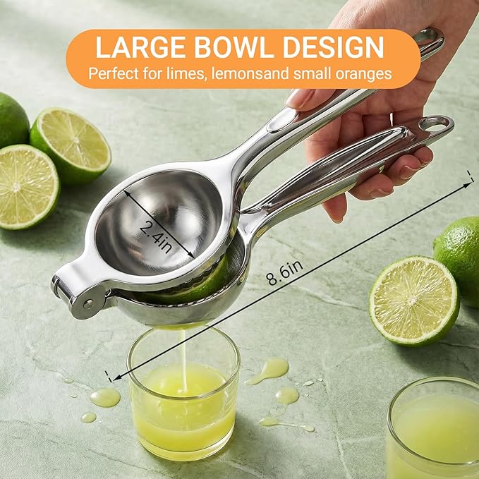 Stainless Steel Manual Juicer Citrus, Lemon Squeezer, Fruit Juicer Lime Press Metal, Professional Hand Juicer Kitchen Tool Bar Juicer for Bartender Accessories