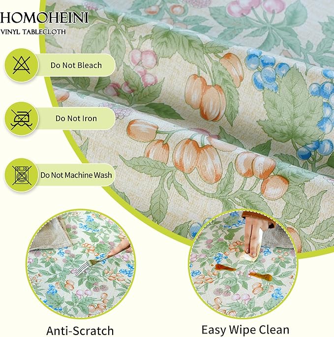 Square Table Cloth,100% Waterproof Tablecloth Oil Proof Spill Proof Vinyl Table Cloth, Wipe Clean Plastic Table Cover for Dining, Camping, Indoor and Outdoor 54" x 54",Mulberry
