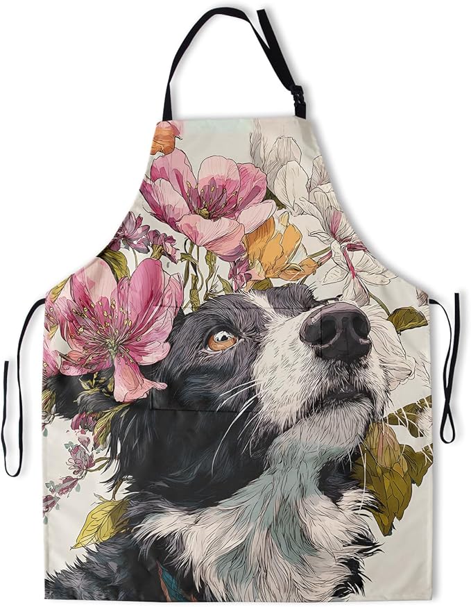 Apron with Pockets Aprons for Women Men Kitchen Chef Apron for Cooking Gardening Server Waitress Painting