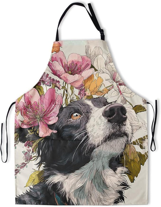 Apron with Pockets Aprons for Women Men Kitchen Chef Apron for Cooking Gardening Server Waitress Painting