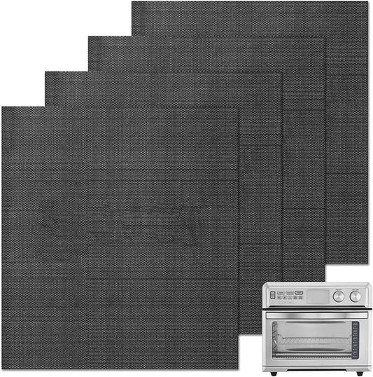 GWYSY Oven Liners for Bottom of Oven, 11.4"x14.2" Reusable Non-Stick Heat Resistant Toaster Liners Toaster Mat for for Cuisinart TOA-95 Air Fryer Toaster Oven, 4 Pack