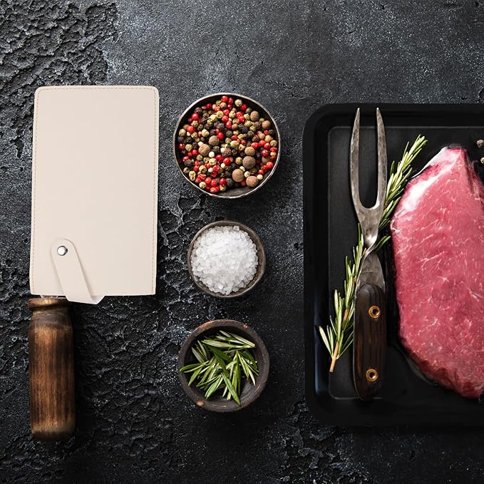PATIKIL PU Leather Knife Meat Cleaver Sheath, Waterproof Chef Knife Guards Wide Knife Protector Cleaver Cover for Home Kitchen, White