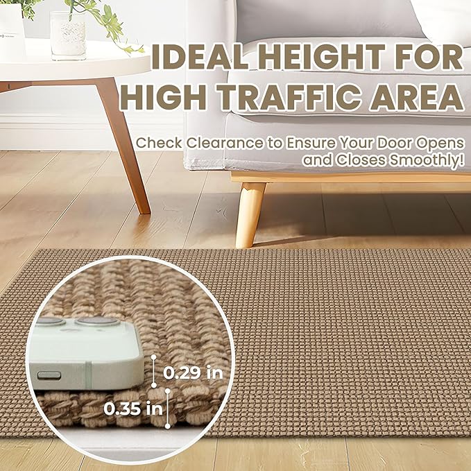 Small Braided Rugs 2x3 Ft Area Rugs for Entryway Washable Rug Non Slip Throw Rugs Cotton Woven Door Mat Indoor Entrance Front Door Rugs for Foyer Kitchen, Orange/Tan/Brown
